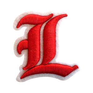 3D Old English Roman Font Alphabets A To Z Size 3 Inches Red Embroidery Patch