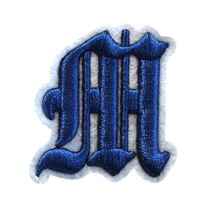 3D Old English Roman Font Alphabets A To Z Size 2 Inches Royal Blue Embroidery Patch