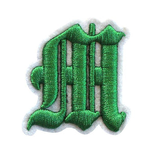 3D Old English Roman Font Alphabets A To Z Size 3 Inches Green Embroidery Patch