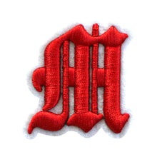 Load image into Gallery viewer, 3D Old English Roman Font Alphabets A To Z Size 2 Inches Red Embroidery Patch
