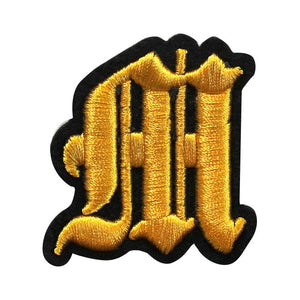 3D Old English Roman Font Alphabets A To Z Size 3 Inches Yellow Embroidery Patch