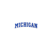 Load image into Gallery viewer, Varsity State Name Michigan in Multicolor Embroidery Patch
