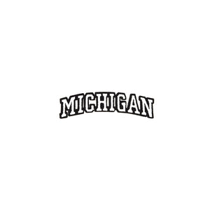 Varsity State Name Michigan in Multicolor Embroidery Patch