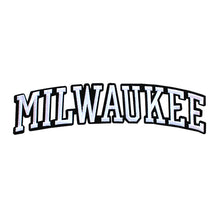 Load image into Gallery viewer, Varsity City Name Milwaukee in Multicolor Embroidery Patch
