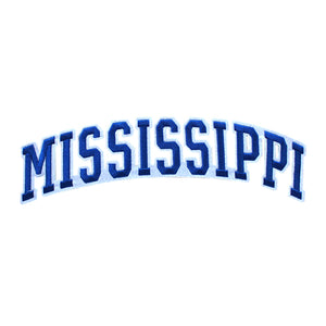 Varsity State Name Mississippi in Multicolor Embroidery Patch