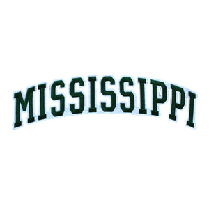 Varsity State Name Mississippi in Multicolor Embroidery Patch