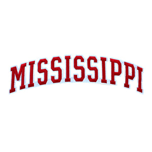 Varsity State Name Mississippi in Multicolor Embroidery Patch