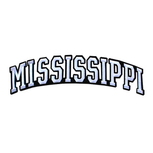 Varsity State Name Mississippi in Multicolor Embroidery Patch