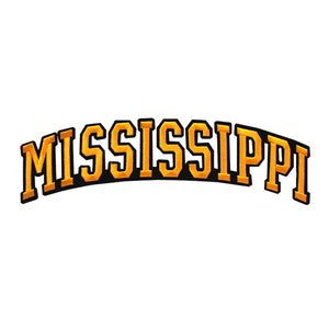 Varsity State Name Mississippi in Multicolor Embroidery Patch