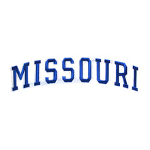 Load image into Gallery viewer, Varsity State Name Missouri in Multicolor Embroidery Patch
