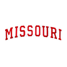 Load image into Gallery viewer, Varsity State Name Missouri in Multicolor Embroidery Patch
