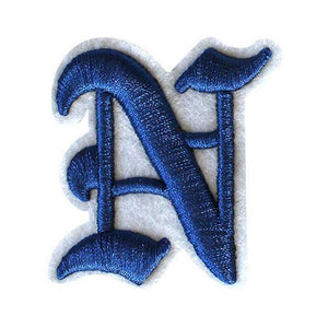 3D Old English Roman Font Alphabets A To Z Size 3 Inches Royal Blue Embroidery Patch