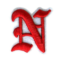 Load image into Gallery viewer, 3D Old English Roman Font Alphabets A To Z Size 3 Inches Red Embroidery Patch
