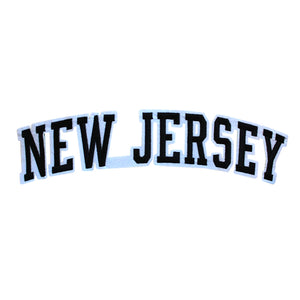 Varsity State Name New Jersey in Multicolor Embroidery Patch