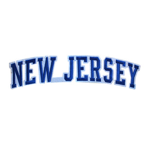 Varsity State Name New Jersey in Multicolor Embroidery Patch