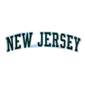 Varsity State Name New Jersey in Multicolor Embroidery Patch