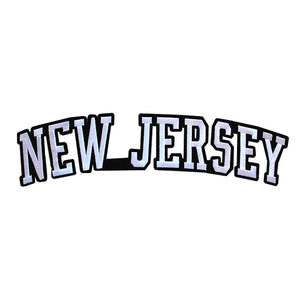 Varsity State Name New Jersey in Multicolor Embroidery Patch