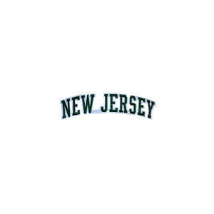 Varsity State Name New Jersey in Multicolor Embroidery Patch