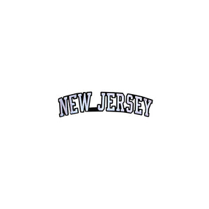 Varsity State Name New Jersey in Multicolor Embroidery Patch