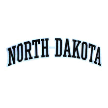 Load image into Gallery viewer, Varsity State Name North Dakota in Multicolor Embroidery Patch
