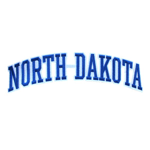 Varsity State Name North Dakota in Multicolor Embroidery Patch