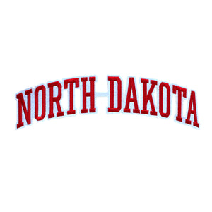 Varsity State Name North Dakota in Multicolor Embroidery Patch