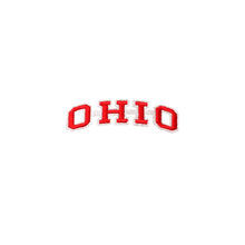 Load image into Gallery viewer, Varsity State Name Ohio in Multicolor Embroidery Patch
