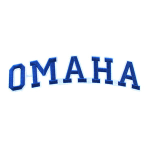 Varsity City Name Omaha in Multicolor Embroidery Patch