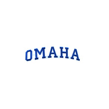 Load image into Gallery viewer, Varsity City Name Omaha in Multicolor Embroidery Patch
