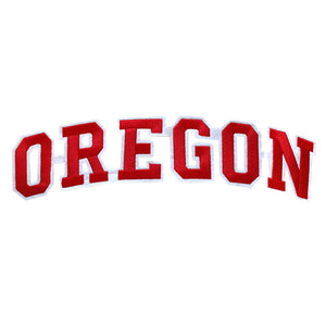 Varsity State Name Oregon in Multicolor Embroidery Patch