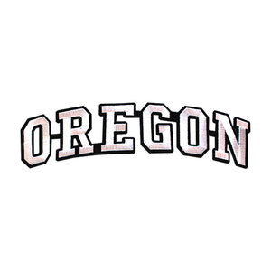 Varsity State Name Oregon in Multicolor Embroidery Patch