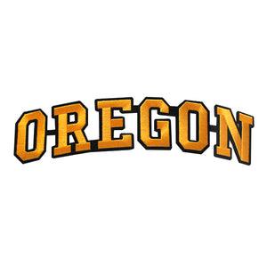 Varsity State Name Oregon in Multicolor Embroidery Patch