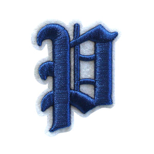 3D Old English Roman Font Alphabets A To Z Size 2 Inches Royal Blue Embroidery Patch