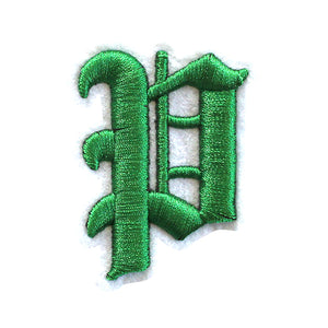 3D Old English Roman Font Alphabets A To Z Size 2 Inches Green Embroidery Patch