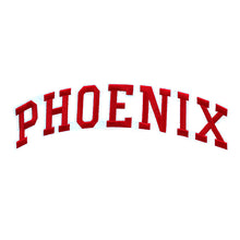 Load image into Gallery viewer, Varsity City Name Phoenix in Multicolor Embroidery Patch
