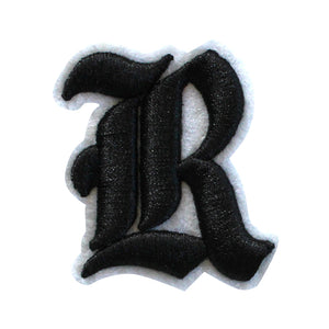 3D Old English Roman Font Alphabets A To Z Size 2 Inches Black Embroidery Patch