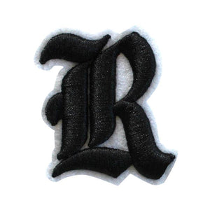 3D Old English Roman Font Alphabets A To Z Size 3 Inches Black Embroidery Patch