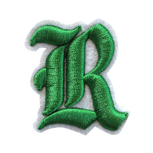 3D Old English Roman Font Alphabets A To Z Size 3 Inches Green Embroidery Patch