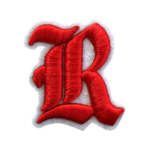 3D Old English Roman Font Alphabets A To Z Size 3 Inches Red Embroidery Patch