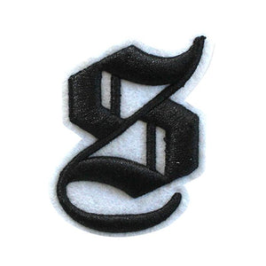 3D Old English Roman Font Alphabets A To Z Size 3 Inches Black Embroidery Patch