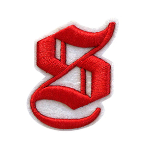 3D Old English Roman Font Alphabets A To Z Size 2 Inches Red Embroidery Patch