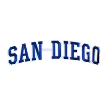 Load image into Gallery viewer, Varsity City Name San Diego in Multicolor Embroidery Patch
