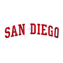 Load image into Gallery viewer, Varsity City Name San Diego in Multicolor Embroidery Patch
