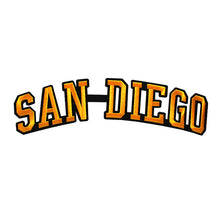 Load image into Gallery viewer, Varsity City Name San Diego in Multicolor Embroidery Patch
