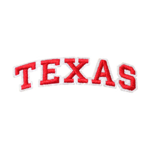 Varsity State Name Texas in Multicolor Embroidery Patch