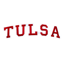 Load image into Gallery viewer, Varsity City Name Tulsa in Multicolor Embroidery Patch
