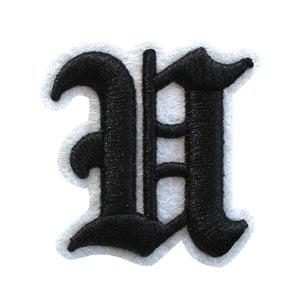 3D Old English Roman Font Alphabets A To Z Size 2 Inches Black Embroidery Patch