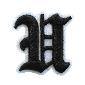 3D Old English Roman Font Alphabets A To Z Size 3 Inches Black Embroidery Patch