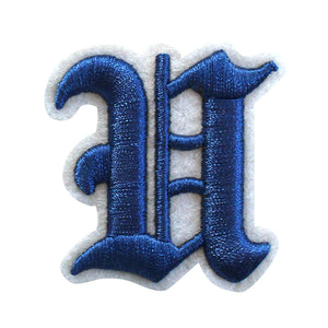 3D Old English Roman Font Alphabets A To Z Size 2 Inches Royal Blue Embroidery Patch