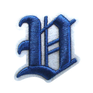 3D Old English Roman Font Alphabets A To Z Size 2 Inches Royal Blue Embroidery Patch